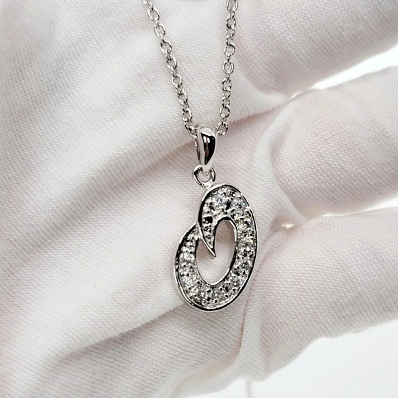 NWOT Sterling Silver Abstract Swirl Pendant Necklace - Picture 1 of 4